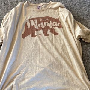 Simply Mama Bear Graphic Tee - Cream and Brown
